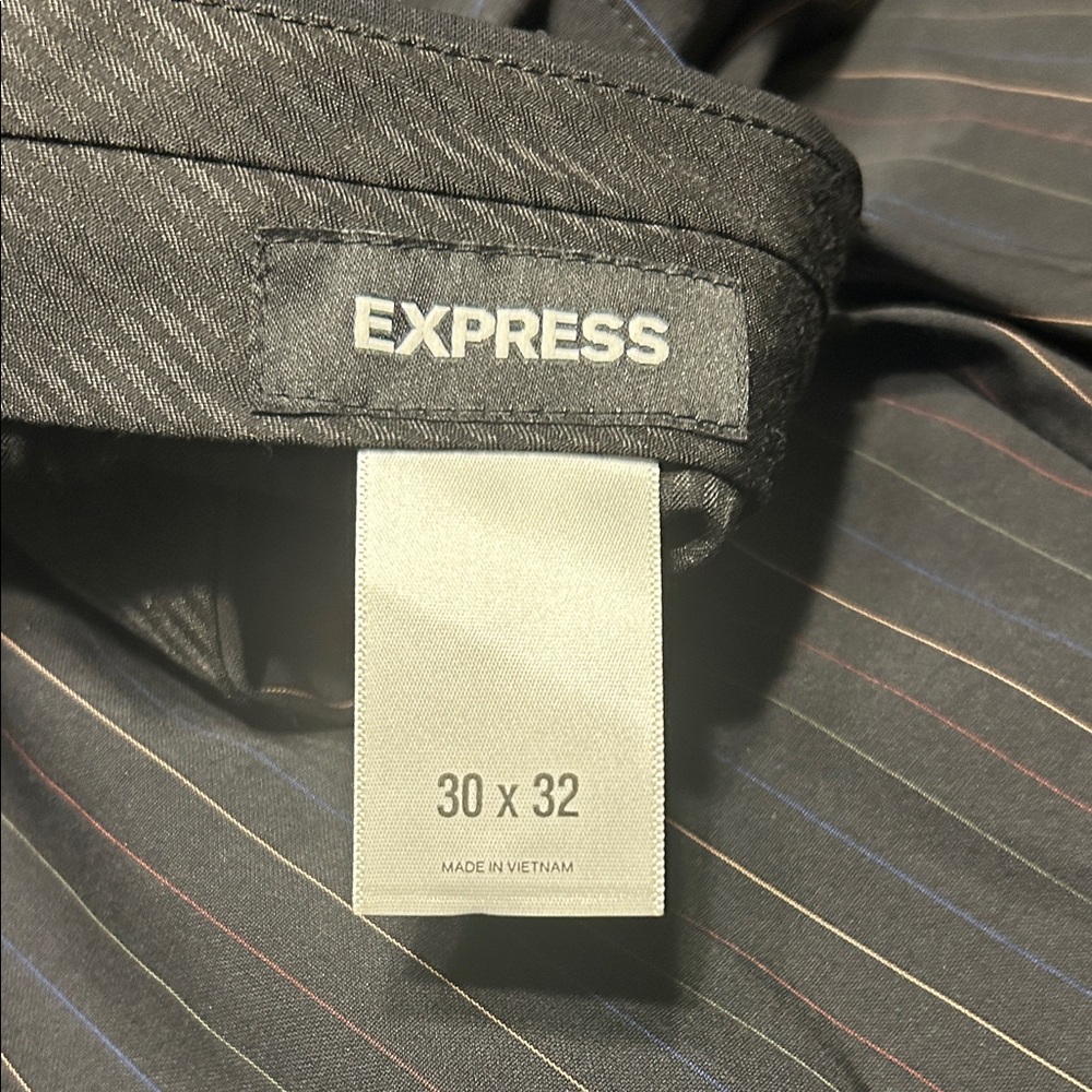 Men's Black Pinstripe Pants - Picture 2 of 4